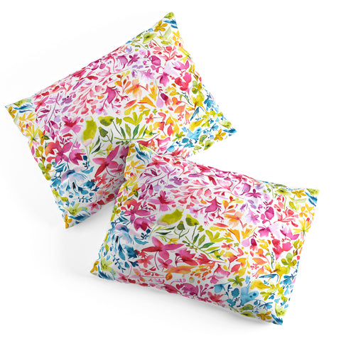Ninola Design Colorful flowers and plants ivy Pillow Shams