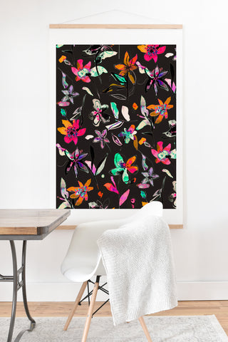 Ninola Design Colorful Ink Flowers Art Print And Hanger