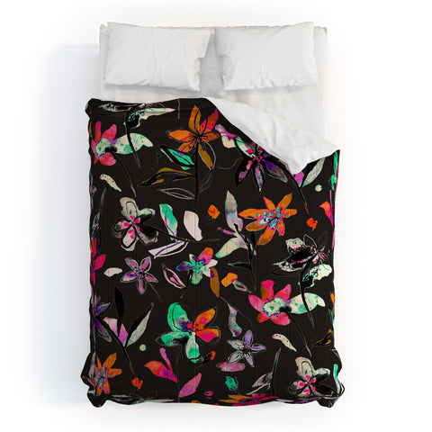 Ninola Design Colorful Ink Flowers Comforter