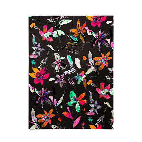 Ninola Design Colorful Ink Flowers Poster