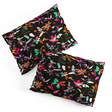 Ninola Design Colorful Ink Flowers Pillow Shams