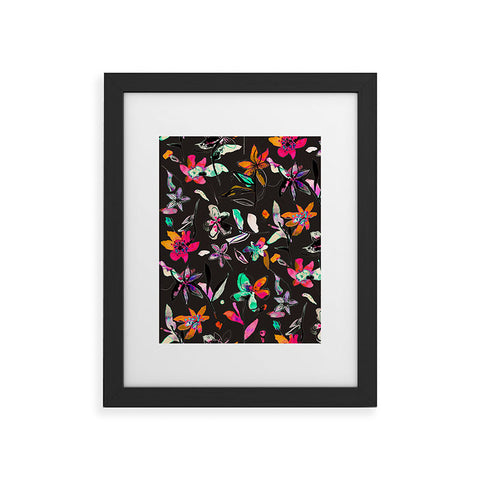 Ninola Design Colorful Ink Flowers Framed Art Print