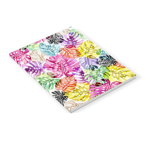 Ninola Design Colorful Tropical Monstera Leaves Notebook
