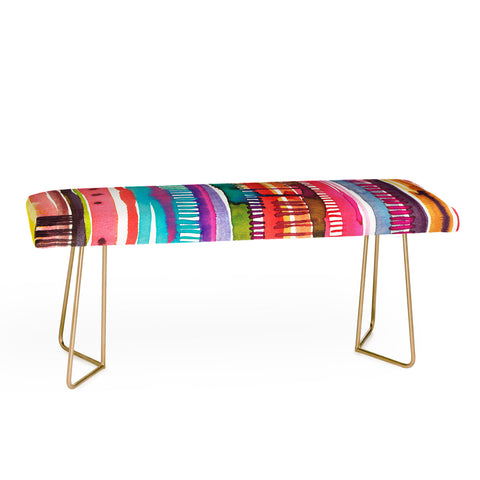 Ninola Design Colorful weaving loom Bench