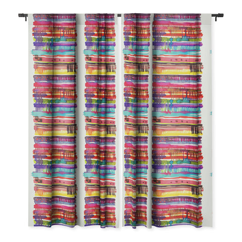Ninola Design Colorful weaving loom Blackout Window Curtain