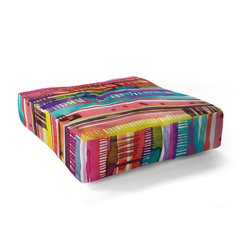 Ninola Design Colorful weaving loom Floor Pillow Square