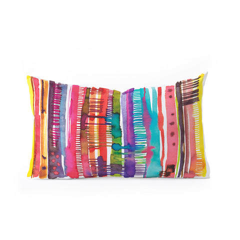 Ninola Design Colorful weaving loom Oblong Throw Pillow