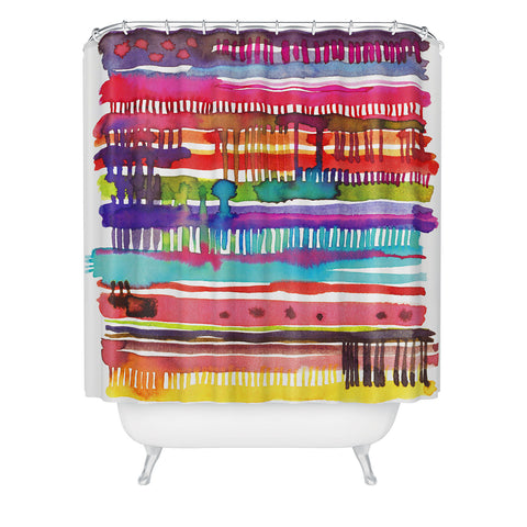 Ninola Design Colorful weaving loom Shower Curtain