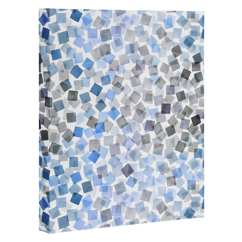 Ninola Design Confetti Plaids Blue Art Canvas