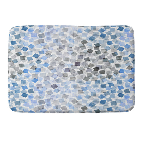 Ninola Design Confetti Plaids Blue Memory Foam Bath Mat