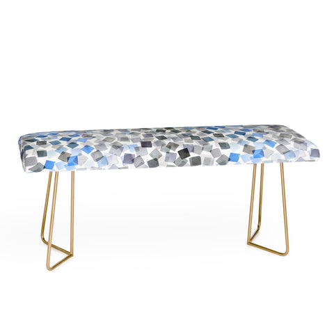 Ninola Design Confetti Plaids Blue Bench
