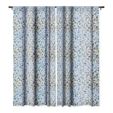Ninola Design Confetti Plaids Blue Blackout Window Curtain