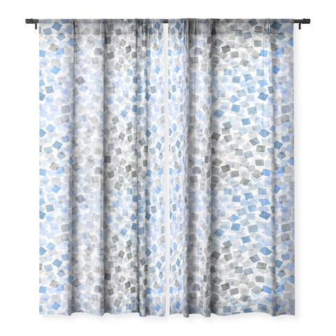 Ninola Design Confetti Plaids Blue Sheer Non Repeat