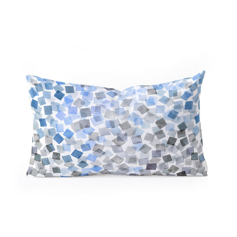 Ninola Design Confetti Plaids Blue Oblong Throw Pillow