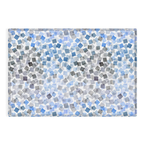 Ninola Design Confetti Plaids Blue Outdoor Rug