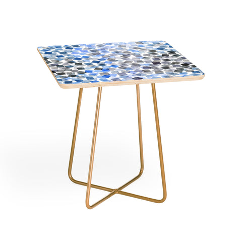 Ninola Design Confetti Plaids Blue Side Table