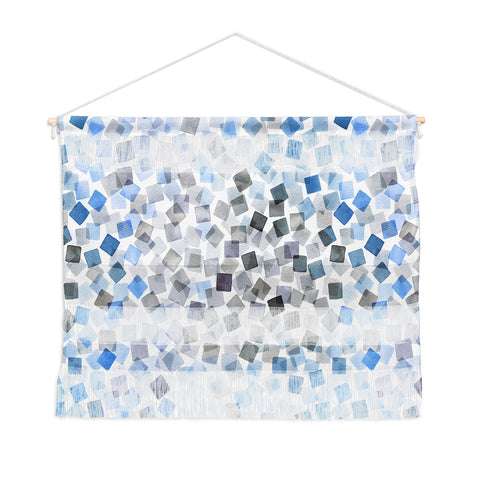 Ninola Design Confetti Plaids Blue Wall Hanging Landscape