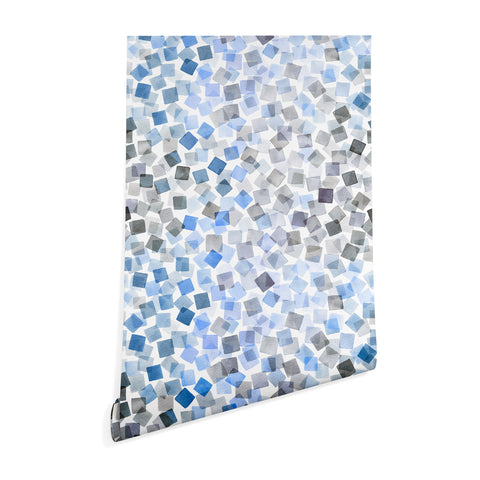Ninola Design Confetti Plaids Blue Wallpaper