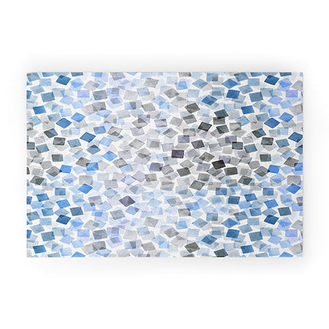 Ninola Design Confetti Plaids Blue Welcome Mat