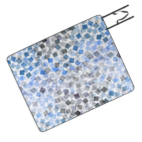Ninola Design Confetti Plaids Blue Picnic Blanket