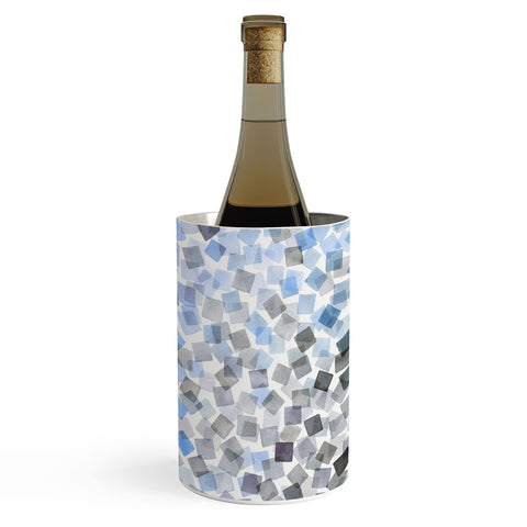Ninola Design Confetti Plaids Blue Wine Chiller