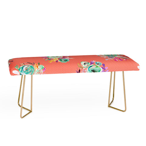 Ninola Design Coral and green sweet roses bouquets Bench