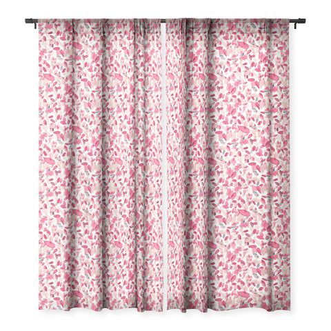 Ninola Design Coral Flower Petals Sheer Window Curtain