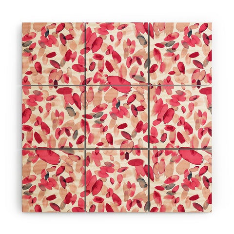 Ninola Design Coral Flower Petals Wood Wall Mural