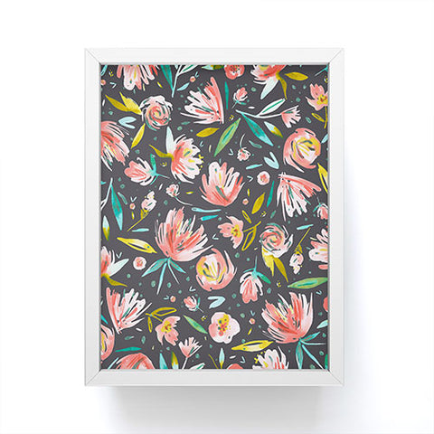 Ninola Design Coral peonies festival floral Framed Mini Art Print