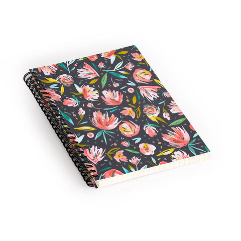 Ninola Design Coral peonies festival floral Spiral Notebook