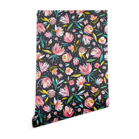 Ninola Design Coral peonies festival floral Wallpaper