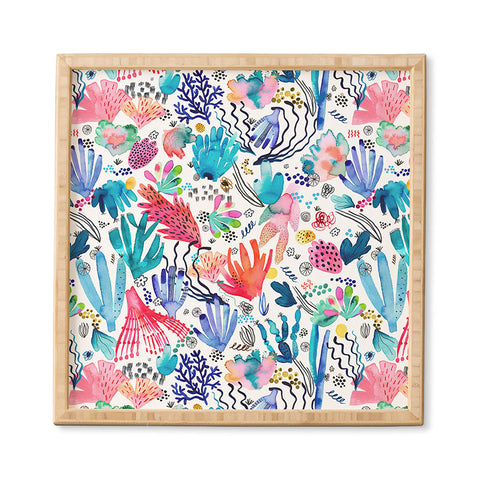 Ninola Design Coral Reef Watercolor Framed Wall Art