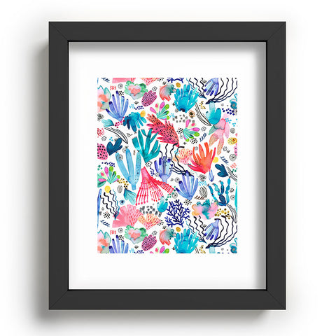 Ninola Design Coral Reef Watercolor Recessed Framing Rectangle
