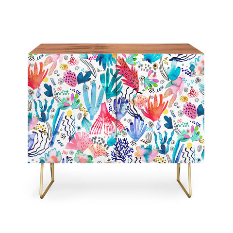 Ninola Design Coral Reef Watercolor Credenza