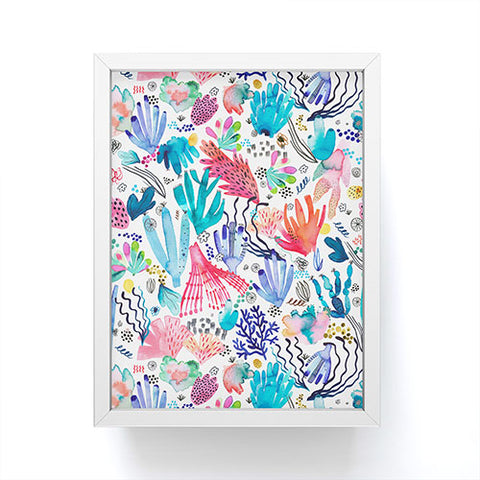 Ninola Design Coral Reef Watercolor Framed Mini Art Print