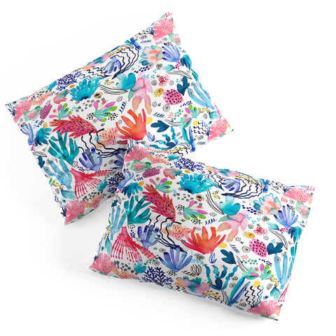 Ninola Design Coral Reef Watercolor Pillow Shams