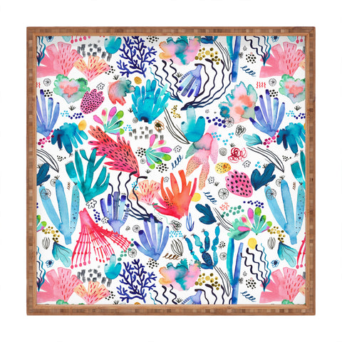 Ninola Design Coral Reef Watercolor Square Tray