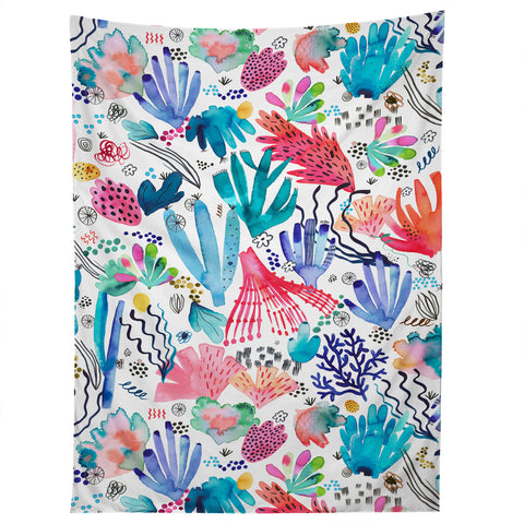 Ninola Design Coral Reef Watercolor Tapestry