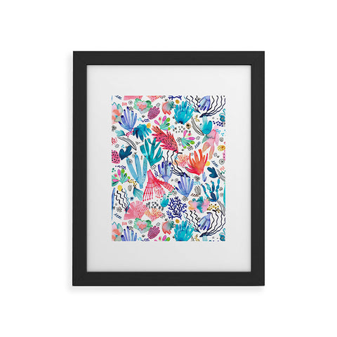 Ninola Design Coral Reef Watercolor Framed Art Print