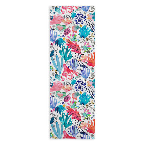 Ninola Design Coral Reef Watercolor Yoga Towel