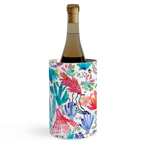 Ninola Design Coral Reef Watercolor Wine Chiller