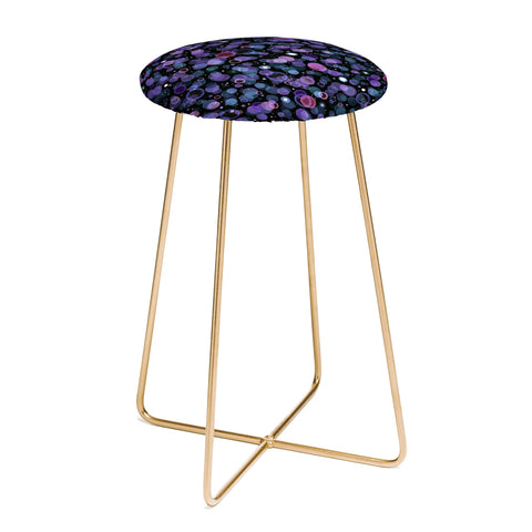 Ninola Design Cosmic Circles Ultraviolet Dots Bubbles Counter Stool