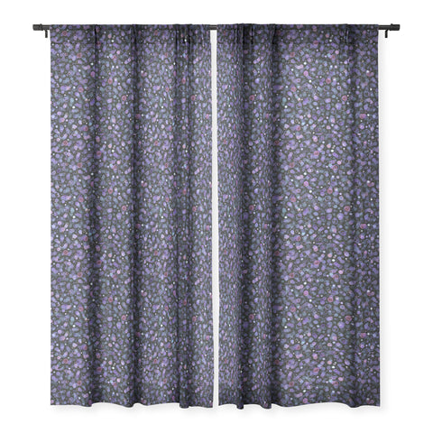 Ninola Design Cosmic Circles Ultraviolet Dots Bubbles Sheer Window Curtain