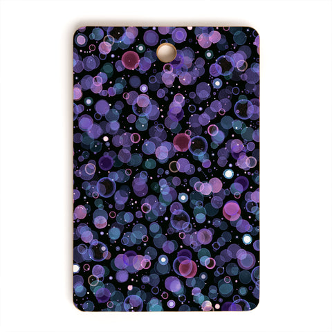 Ninola Design Cosmic Circles Ultraviolet Dots Bubbles Cutting Board Rectangle