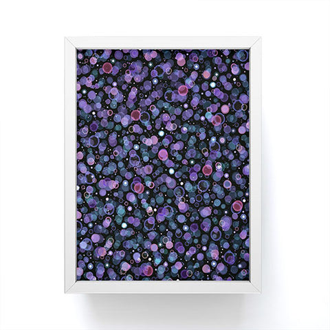 Ninola Design Cosmic Circles Ultraviolet Dots Bubbles Framed Mini Art Print