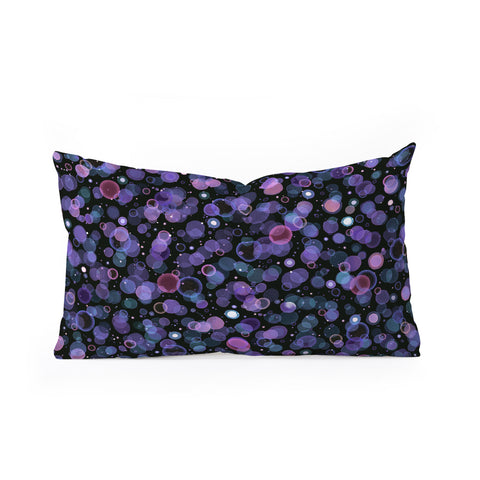 Ninola Design Cosmic Circles Ultraviolet Dots Bubbles Oblong Throw Pillow