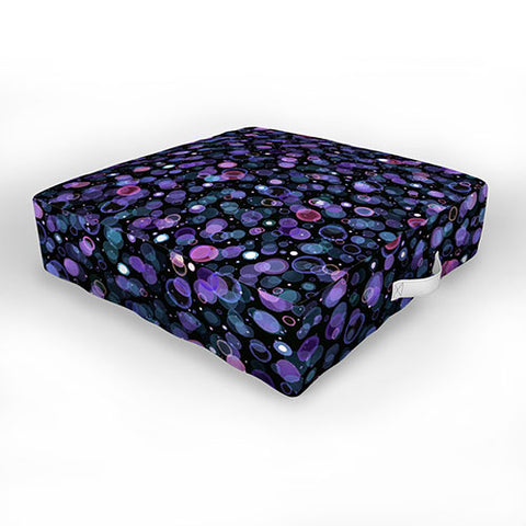 Ninola Design Cosmic Circles Ultraviolet Dots Bubbles Outdoor Floor Cushion