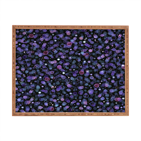 Ninola Design Cosmic Circles Ultraviolet Dots Bubbles Rectangular Tray