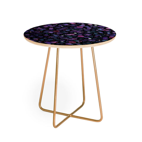 Ninola Design Cosmic Circles Ultraviolet Dots Bubbles Round Side Table