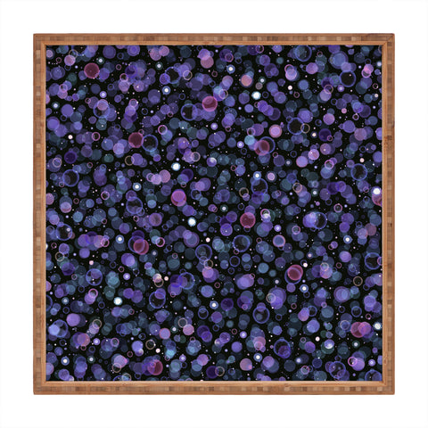 Ninola Design Cosmic Circles Ultraviolet Dots Bubbles Square Tray